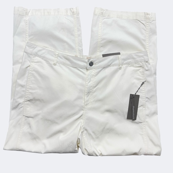 Soft Surroundings Pants Womens 18W Cream White Driftwood Wide Leg Split Hem NWT - Picture 4 of 13